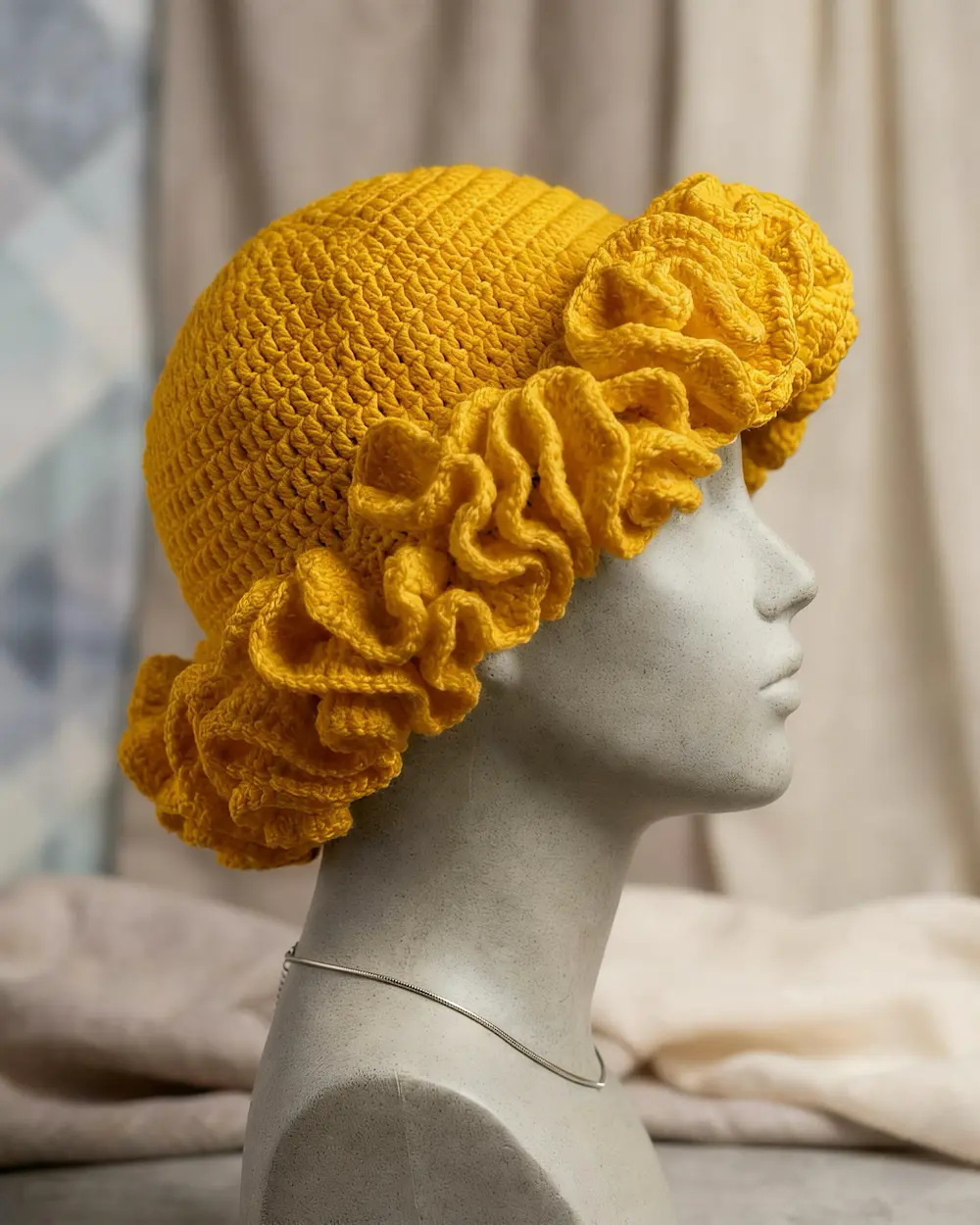 cloud nine cascade ruffled hat